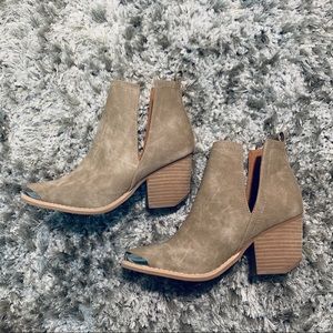 Taupe Anita Booties - Brand New - Gray Brown Tan
